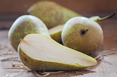 pears, cut in half, juicy, food, fruit, sliced, vitamins