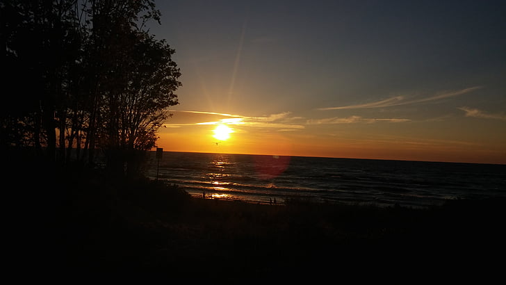 poland, sunset, landscape, sea, the baltic sea, sky, clouds