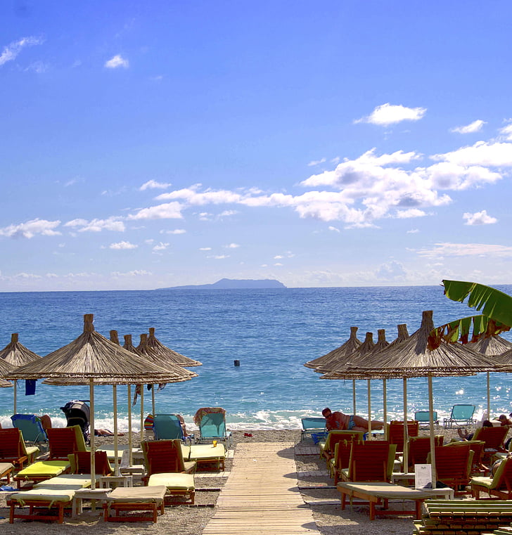 Albania, stranden, dhërmi, eksotiske, Hotel, idyllisk, fritid