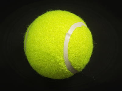 bal, racket, wit, geel, achtergrond, Closeup, geïsoleerd