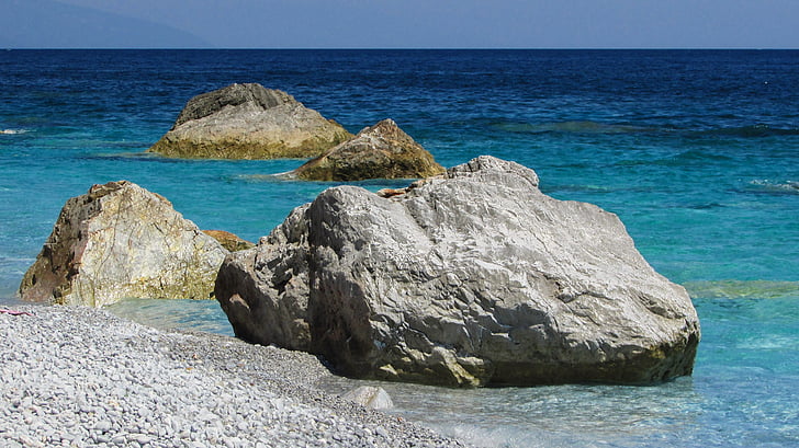 Hellas, Skiathos, øya, stranden, Rock, hvit, Sporades