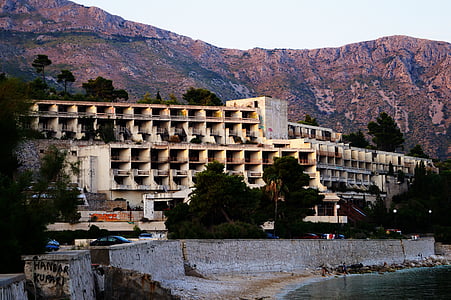 Kupari, Dubrovnik, Croazia, Hotel, abbandonato, distrutto, la guerra