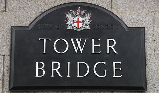 London, Tower bridge, skjold, navn, skrift, Bridge, Storbritannia