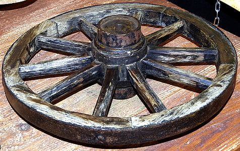 roda, carro, de madeira, Raios, velho, Kolesnik, madeira