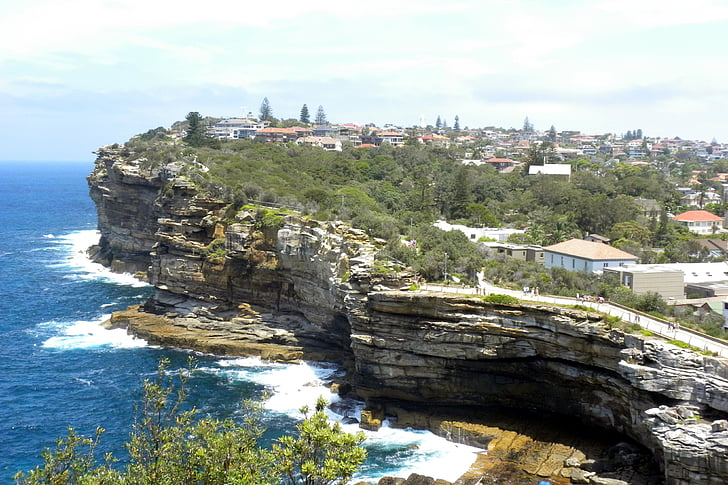 Sydney, Australien, bluffen, Cliff, Watson bay, havet, utsikt över vaucluse