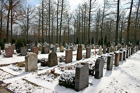 cintorín, lesné cintorín, Forest, strom, hroby, pokojný, Starnberg, Nemecko