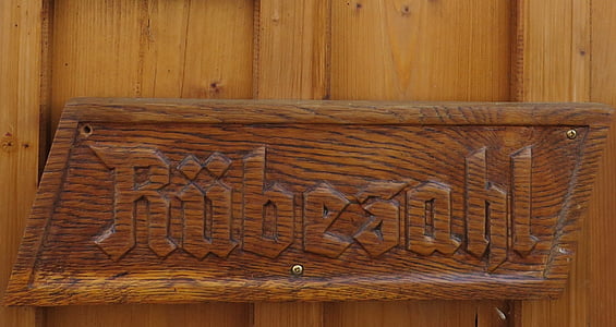 drewniany znak, bajki, Rübezahl, drewno - materiał, tła, brązowy