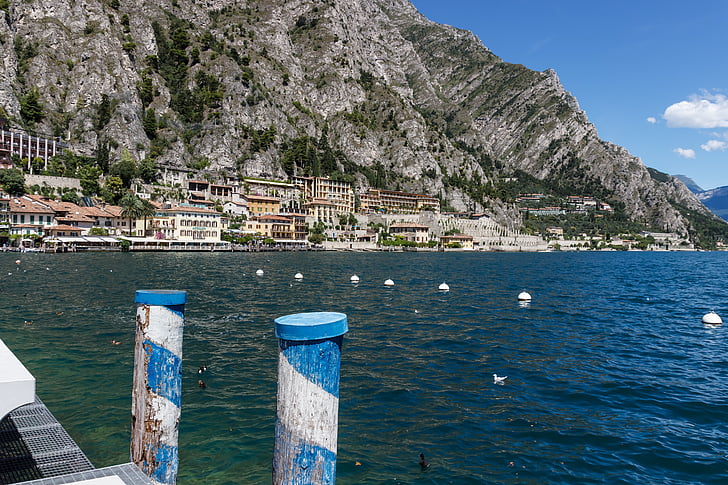 Jezioro, Widok, góry, Garda, Włochy, programu Outlook, wody