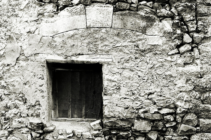 アーキテクチャ, ウィンドウ, 古い窓, 古い建物, 古い, 壁の石, 石