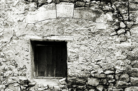 építészet, ablak, régi ablak, régi épület, régi, fali kő, kő