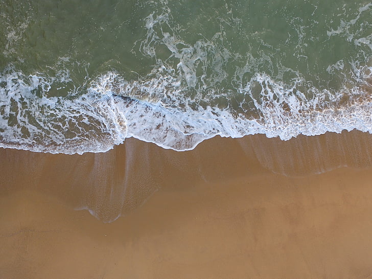 Calma, relaxamento, ondas, maré, das marés, praia, Costa