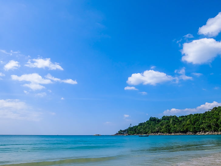 泰国, 海, 波, 水, 喷雾, 蓝色, 网上冲浪