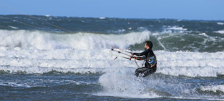 Surf, Kite surf, tabeller, havet, stil, slutet, idrott