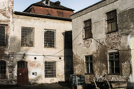 old factory, old, factory, leave, lapsed, ruin, decay