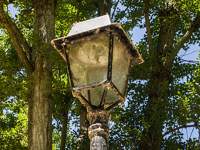 street lamp, old, dirty, lantern, lighting, light, lamp