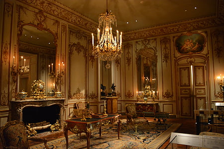 hrad, Evropská, interiéry, Obývací pokoj, Luxusní, palác, Palais