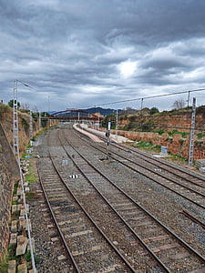 sidings, railway station, train