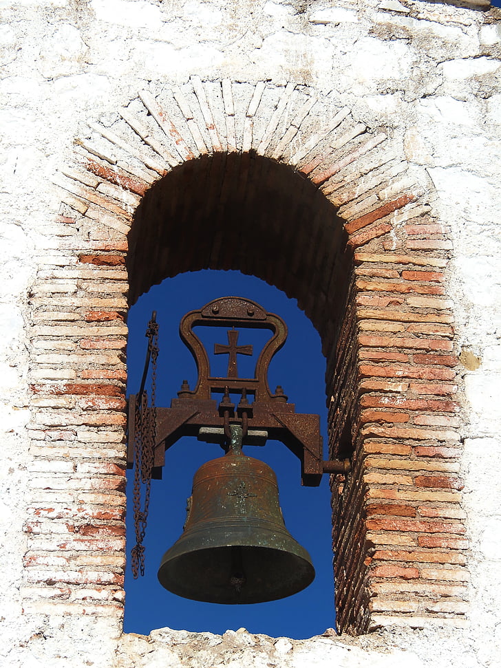 campanya, cel blau, Perspectiva, antic edifici, llum, estructura, campanar