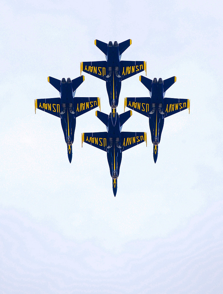 Blue angels, námořnictvo, přesnost, letadla, školení, výpad, Diamond 360