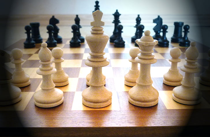schack, spela, schackspel, schackbräde, Lady, kungen, vit