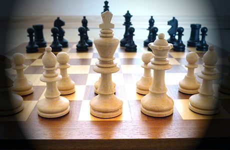 Schach, spielen, Schach-Spiel, Schachbrett, Lady, König, weiß