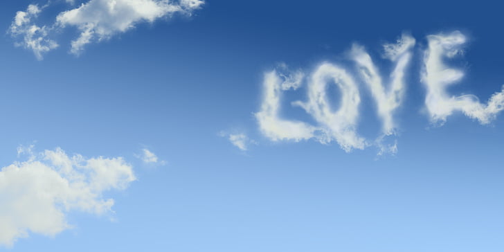 love, clouds, romance, sky, romantic, greeting card, affection