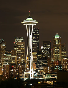 Turnul Space needle, Seattle, Washington, peisajul urban, punct de reper, urban, Statele Unite ale Americii