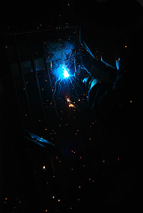 welding, sparks, arcs, light, metal, construction, engineering