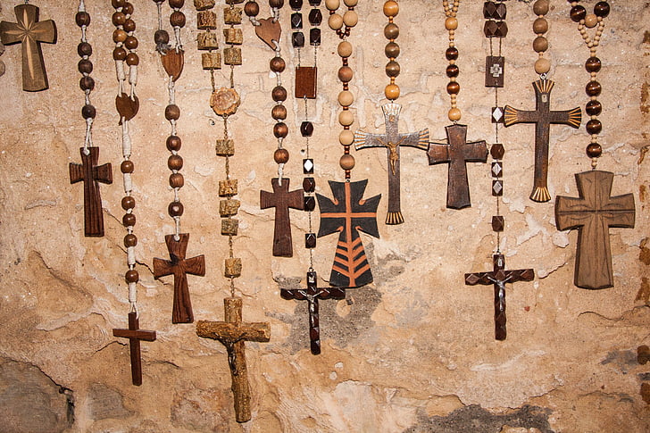 Rosary, rosaries, perler, kristne, kors, tre, Jesus