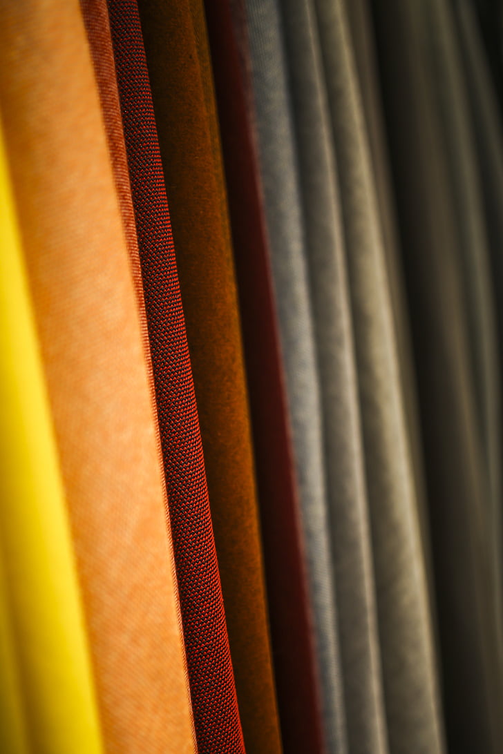 stof, tekstiler, farve, farverige, rød, gul, orange