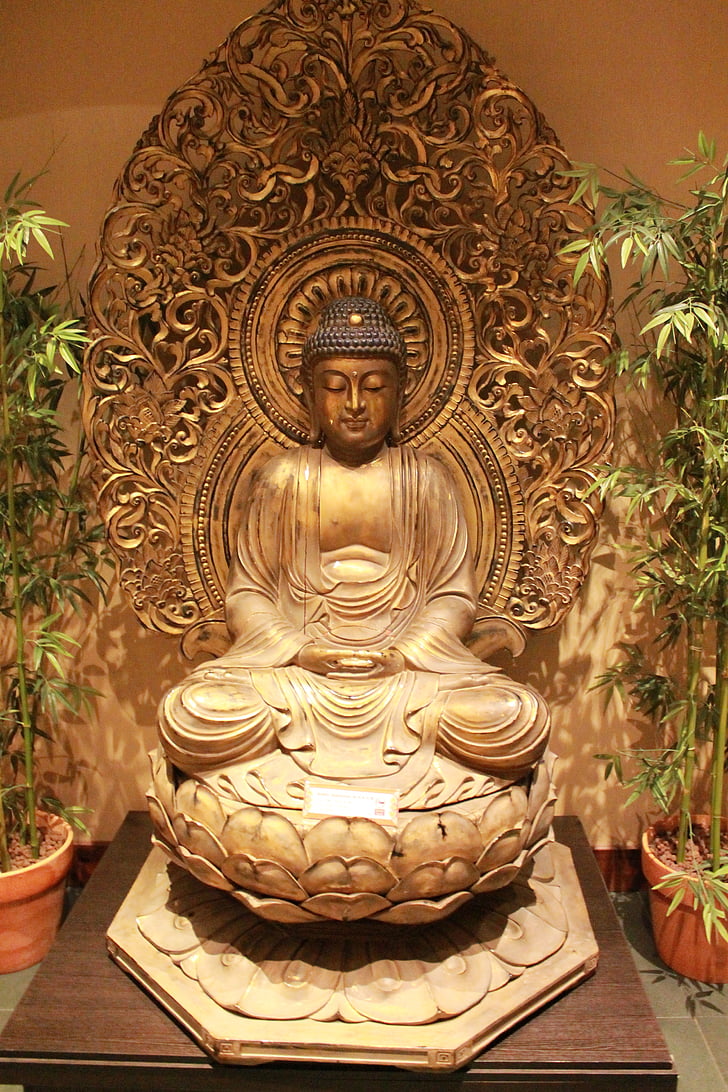 en grøn glas, Buddha, Singapore, statue, religion