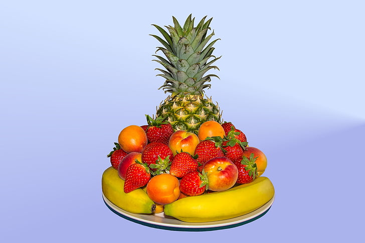 frutta, colori, ananas, mix
