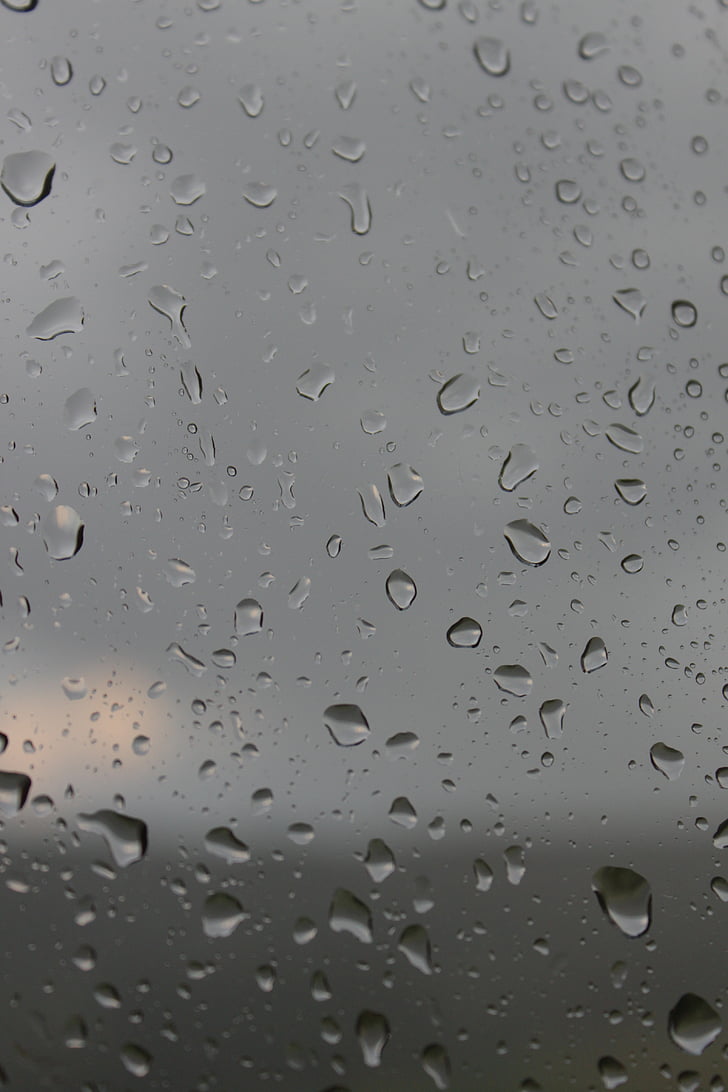 blurred, drops, glass, rain, raindrops, storm, water