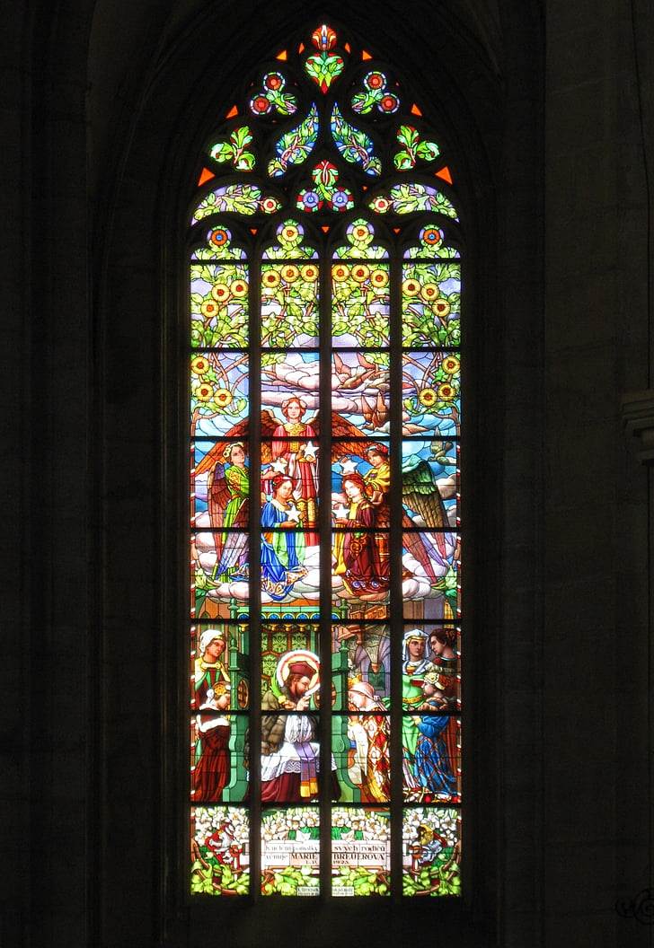 window, mosaic, church, kutná hora