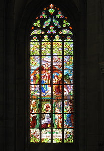 okno, mozaika, kostel, Kutná hora