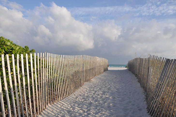 Miami, pláž, plot