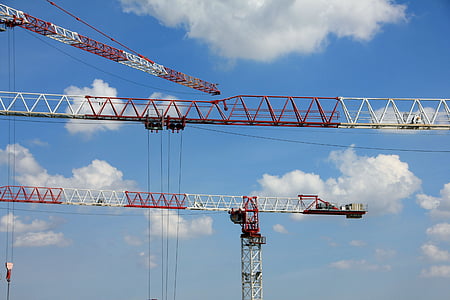 debesis, vieta, Crane, balets, būvniecības nozarē, Crane - celtniecības tehnika, būvlaukums
