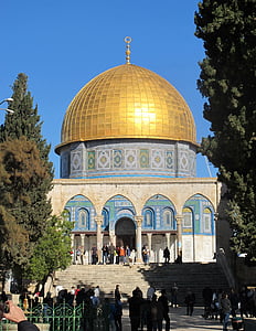 Jerusalem, Israel, kuppelen på rock, byen, hellig by, dome, gylden