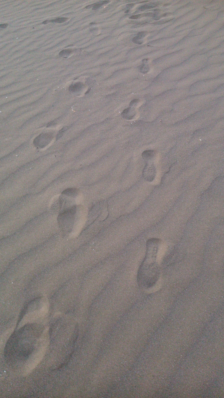 sable, plage, à pied
