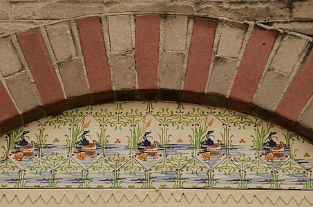 façana, davant de Maó, decoració, arc, arquitectura, Nouveau
