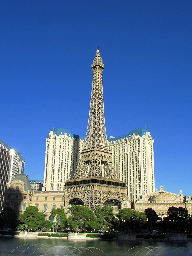las vegas, Bellagio, Eiffel-torony, felhőkarcoló, híres hely, Las Vegas - Nevada, építészet