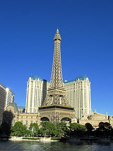 Las vegas, Bellagio, Tour Eiffel, gratte-ciel, célèbre place, Las Vegas - Nevada, architecture