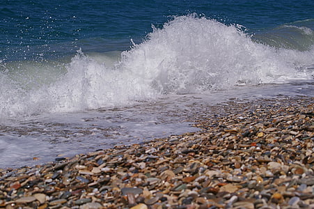 val, udaranje mora o obalu, ljeto, Sunce, odmor, plaža, vode