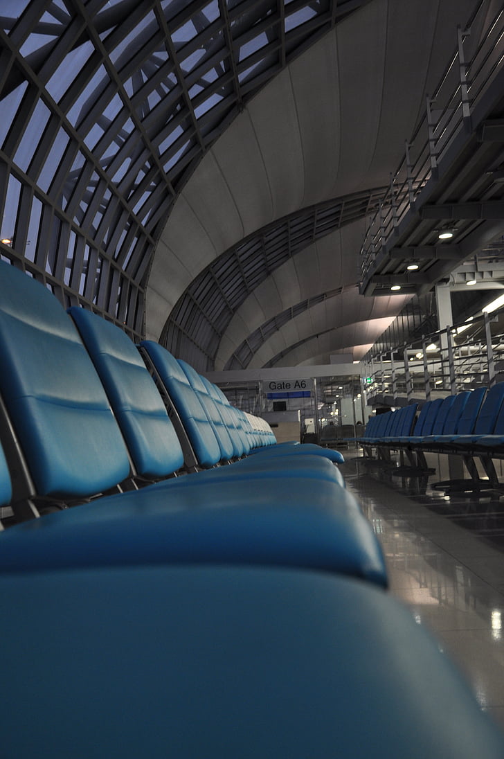 lentokenttä, odotustila, tuolit, istuimet, matkustaa, Lounge, Terminal