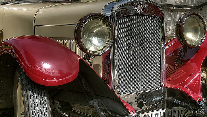 Oldtimer, auto, 1923, auto, flitzer, roata, mature