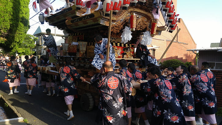 Matsuri, flotteur, Kobe, Japonais, Festival, traditionnel