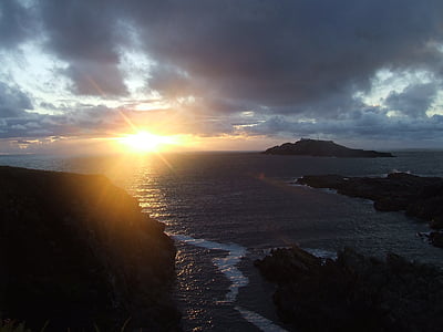 océan, Atlantique, Irlande, mer, nature, littoral, coucher de soleil