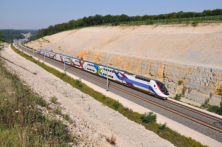 vlakem, TGV, železniční 746, LGV, vysokorychlostní vlak, Doprava, vlak - vozidla