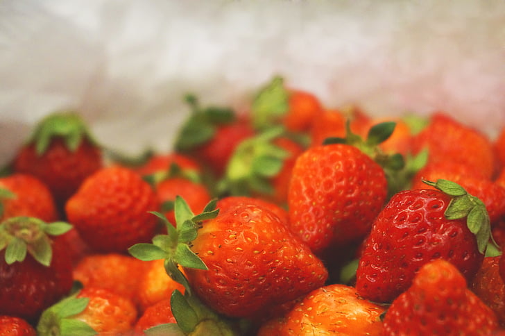 jordbær, frugt, bær, frisk, sund, rød, økologisk