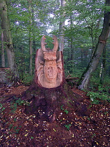forest, beetle, stag beetle, nature, artwork, art, carving